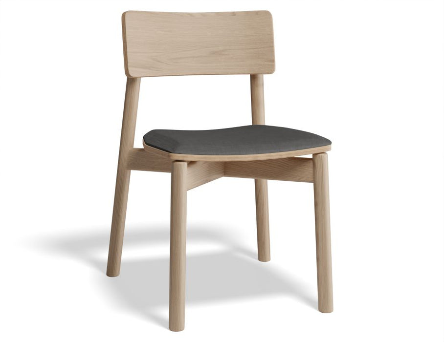 Andi Chair - Natural with Pad - Charcoal Fabric Seat Pad