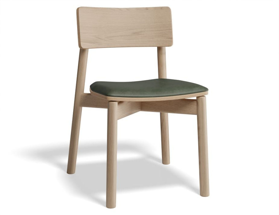 Andi Chair - Natural with Pad - Charcoal Fabric Seat Pad