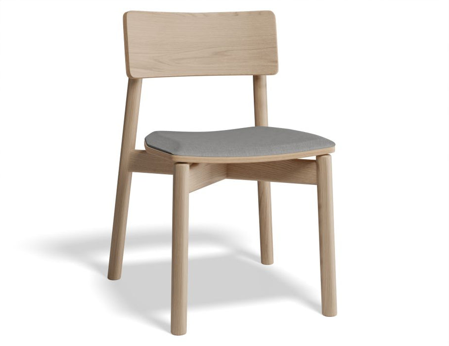 Andi Chair - Natural with Pad - Light Grey Fabric Seat Pad