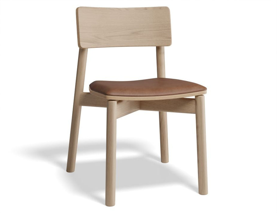 Andi Chair - Natural with Pad - Charcoal Fabric Seat Pad