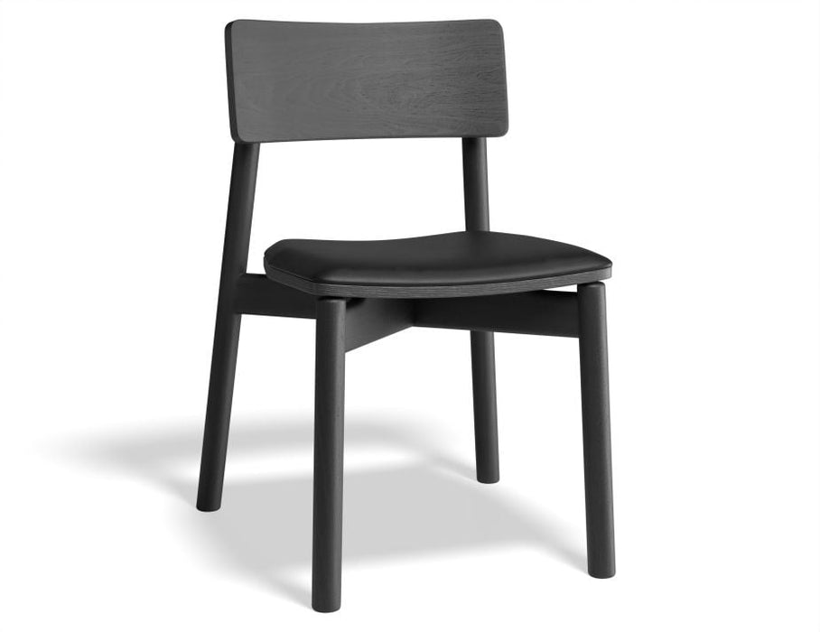 Andi Chair - Black Ash with Pad - Charcoal Fabric Seat Pad