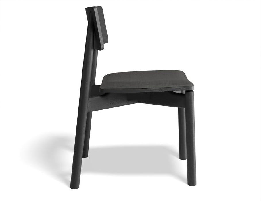 Andi Chair - Black Ash with Pad - Vintage Black Vegan Leather Seat Pad