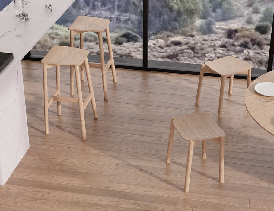 Andi Stool - Natural - Backless - 66cm Seat Height (Kitchen Bench height)