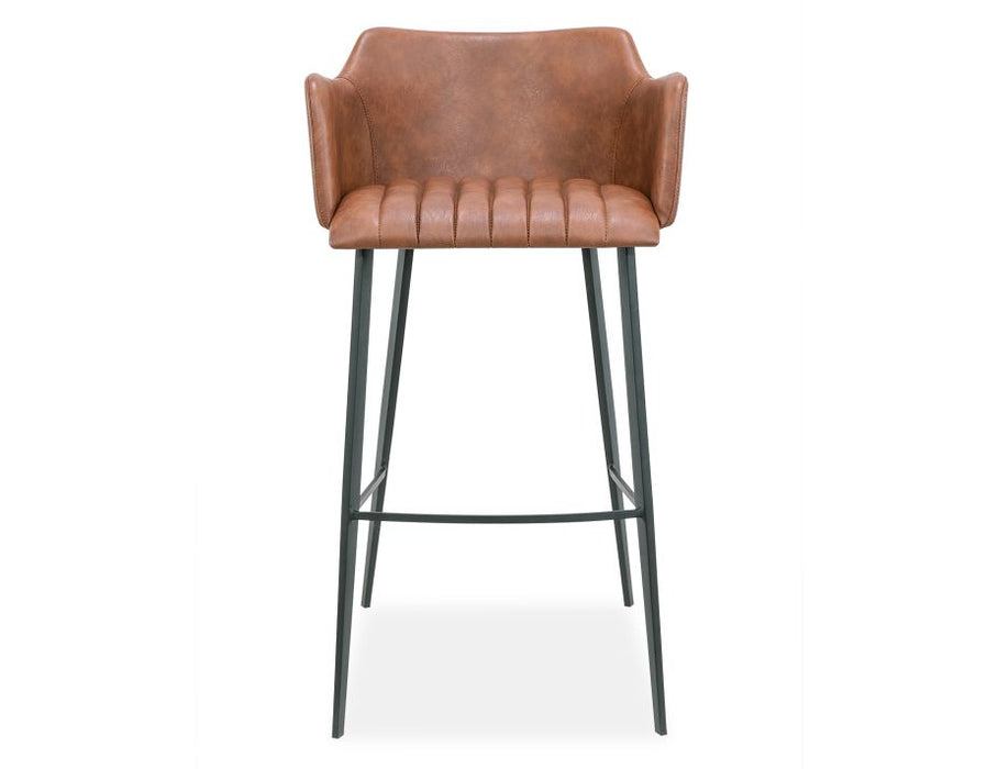Andorra Bar Stool Vintage Tan Seat - 65cm Seat Height Counter Kitchen Stool