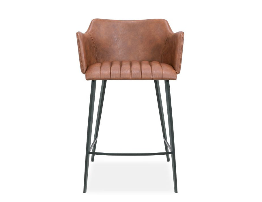 Andorra Bar Stool Vintage Tan Seat - 65cm Seat Height Counter Kitchen Stool