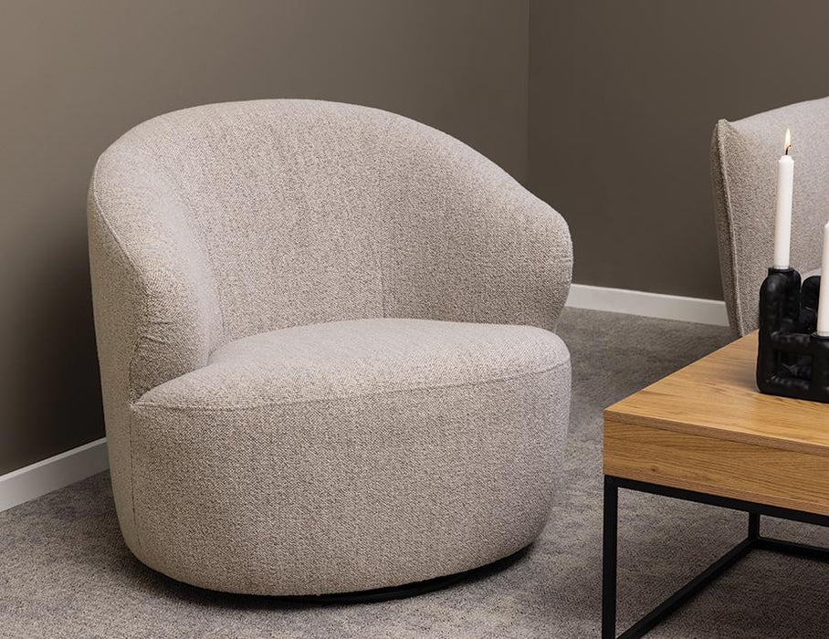 Mietta Swivel Lounge Chair - Oyster Grey