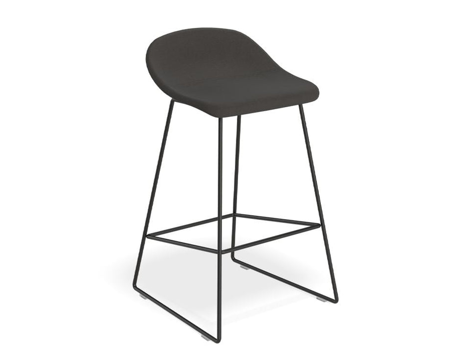 Pop Stool - Black Frame and Fabric Anthracite Seat - 75cm Commercial Bar Height