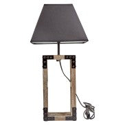 Antique Square Table Lamp with Black Shade