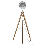 Antique Tripod Floor Lamp with Chrome Head and Mesh
