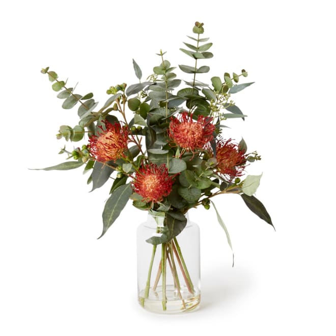 Pin Cushion Mix in Tillie Vase - Orange, 57cm (H)