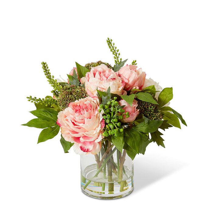 Chloe Peony Mix Small-Vase - Pink/Green, 33cm (H)