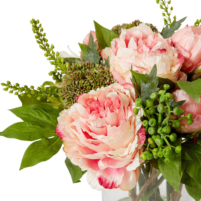 Chloe Peony Mix Small-Vase - Pink/Green, 33cm (H)