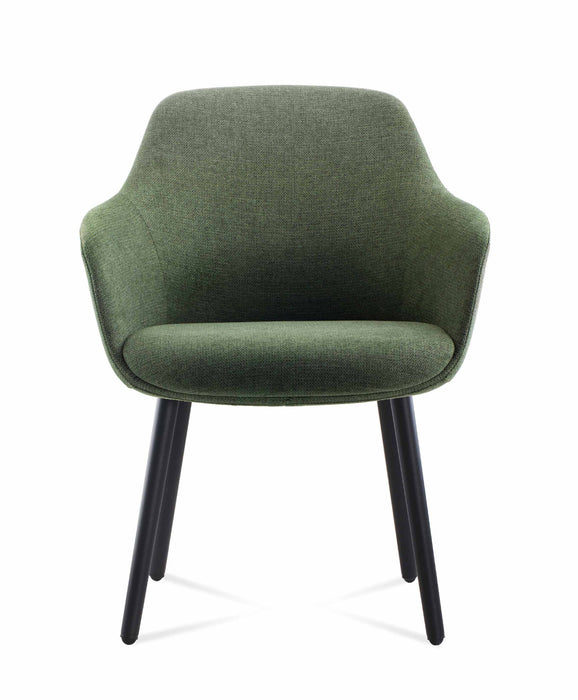 Aspen 4 Leg Tub Chair - Olive Fabirc