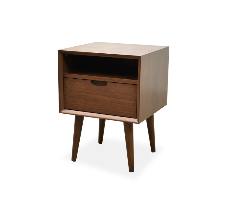 CST221WAL-VN SQ Wooden Bedside Table - Walnut