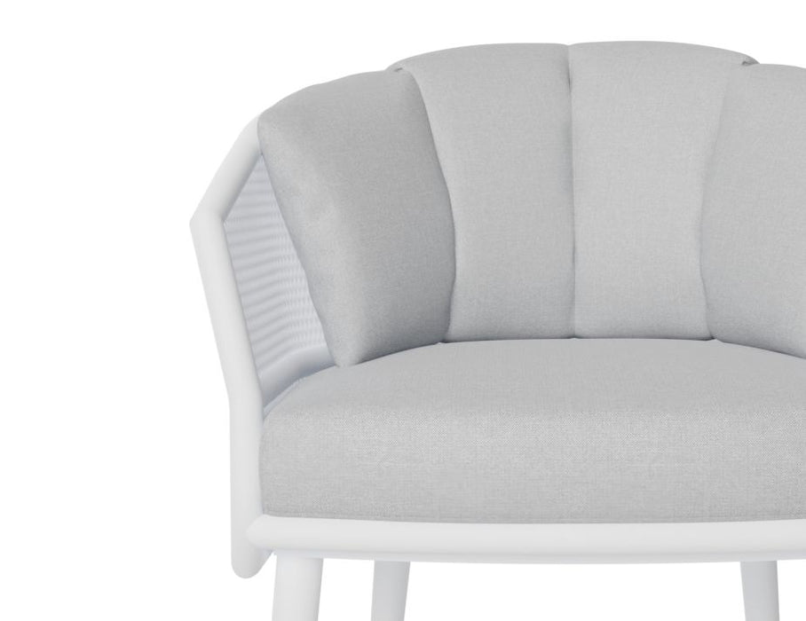 Avila Dining Chair - White - Light Grey Cushion