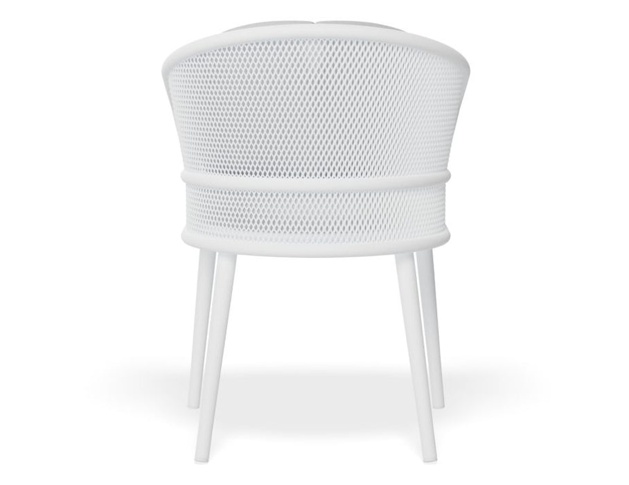 Avila Dining Chair - White - Light Grey Cushion