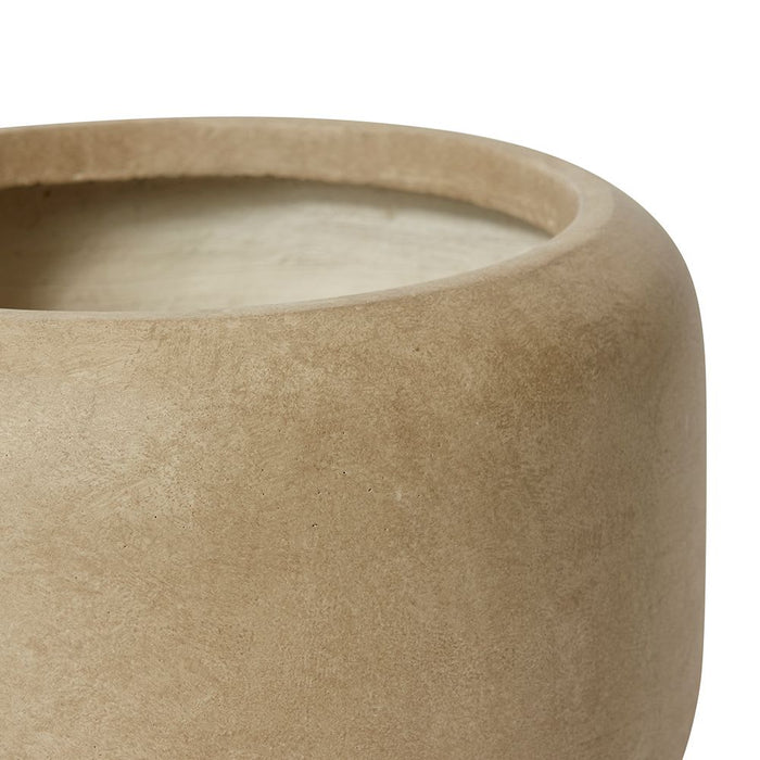 Saheed Low Fibrestone Planter - Brown
