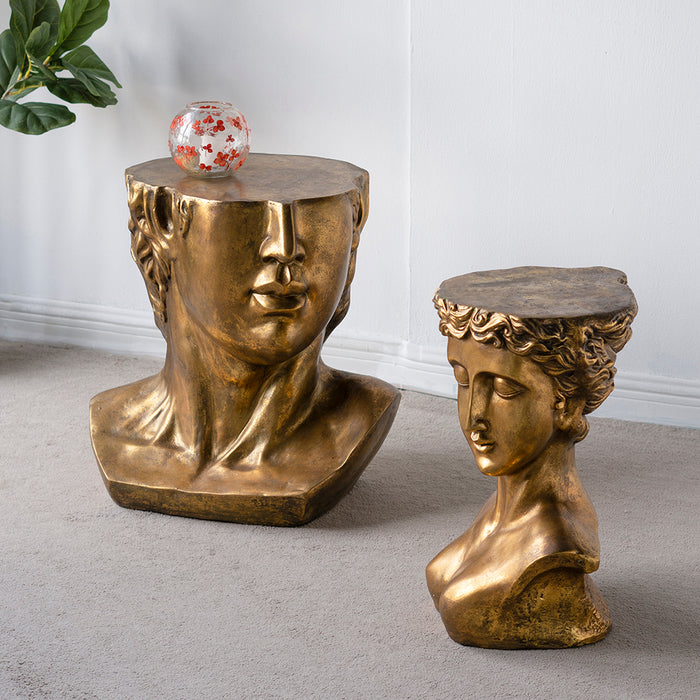 Golden Bust Accent Table