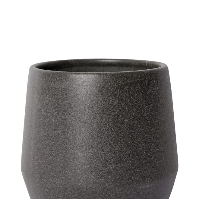 Mason Pot w Saucer - Black, 18cm (H)