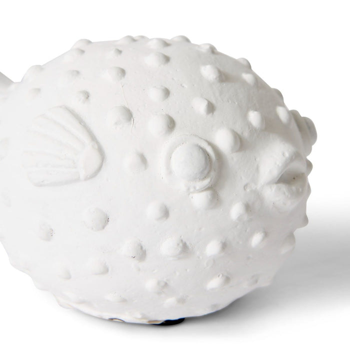 Blow Fish Sculpture - White, 8cm (H)