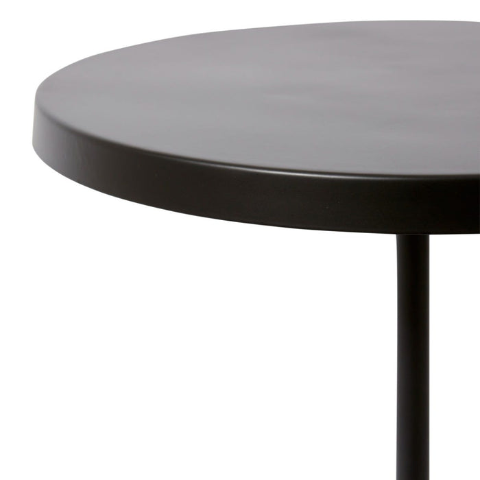 Kush Marble Side Table - Black/Grey, 56cm (H)