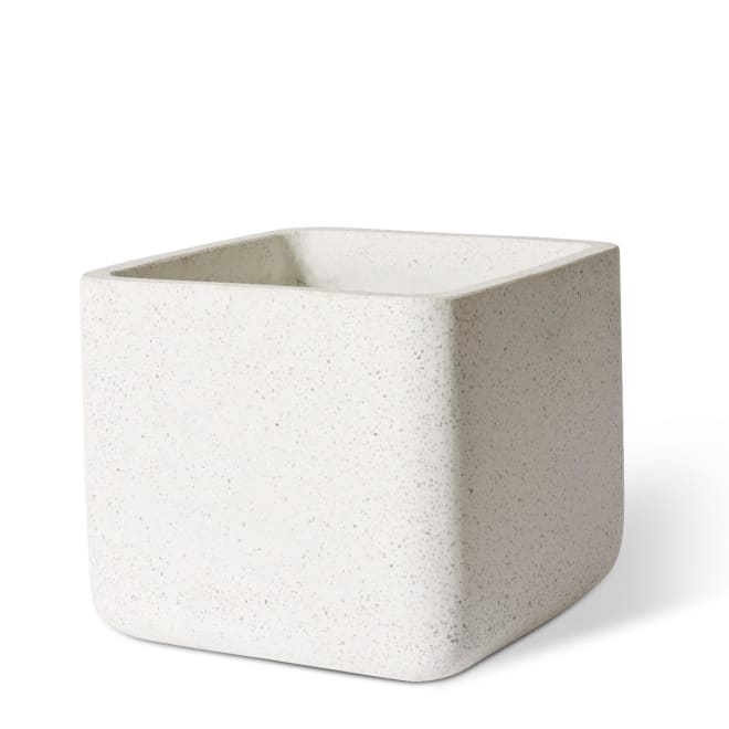 Miles Squat Planter w Hole (Outdoor) - White, 36cm (H)