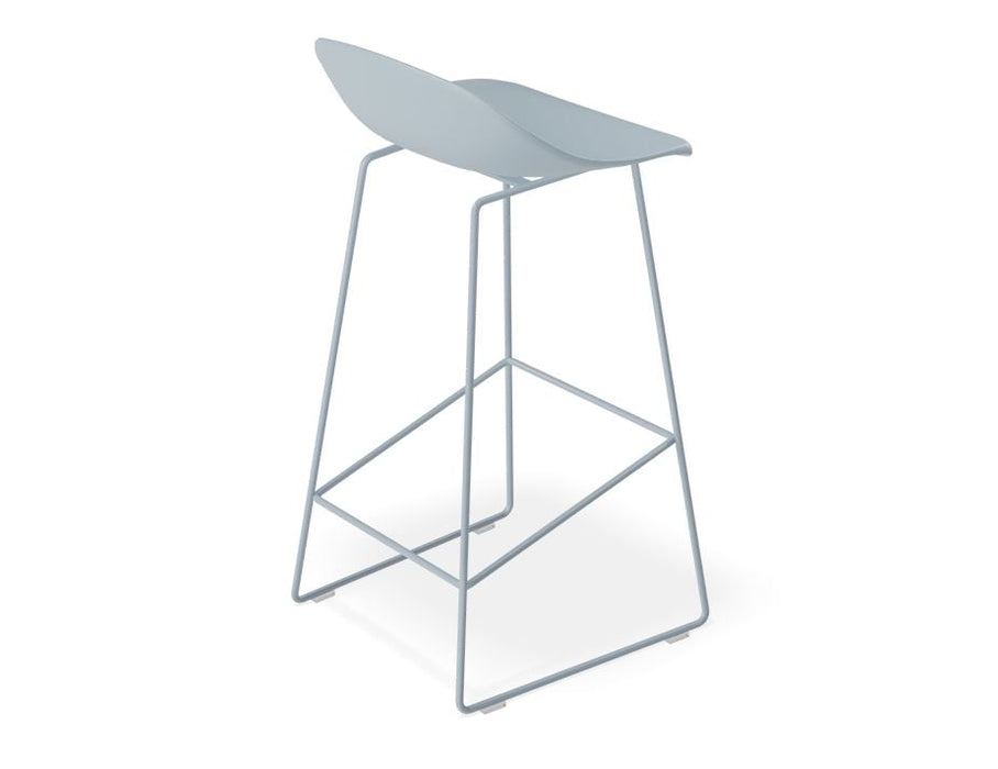 Pop Stool - Powder Blue Frame and Shell Seat - 75cm Commercial Bar Height