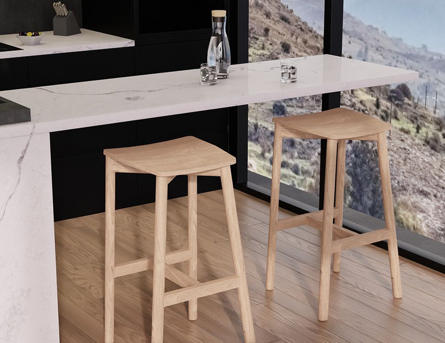 Andi Stool - Natural - Backless - 66cm Seat Height (Kitchen Bench height)