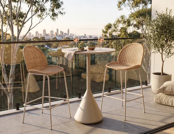 Sombra Rattan Bar Stool - Outdoor - Latte, 110cm H