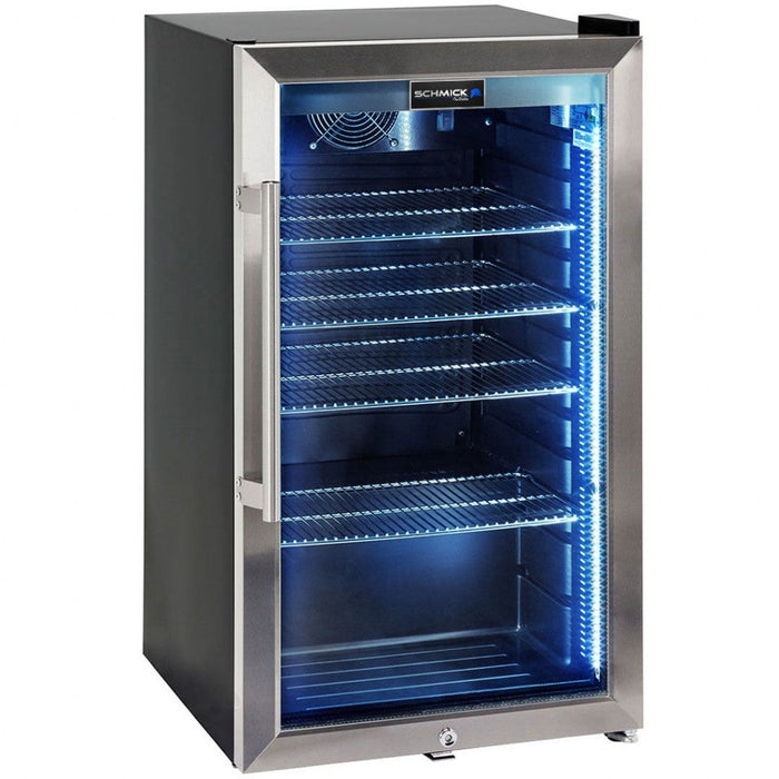 Schmick Outdoor Triple Glazed Alfresco Bar Fridge With Led Strip Lights, Lock And LOW E Glass, Indoor Use Also Perfect! (Model: HUS-SC88-SS)