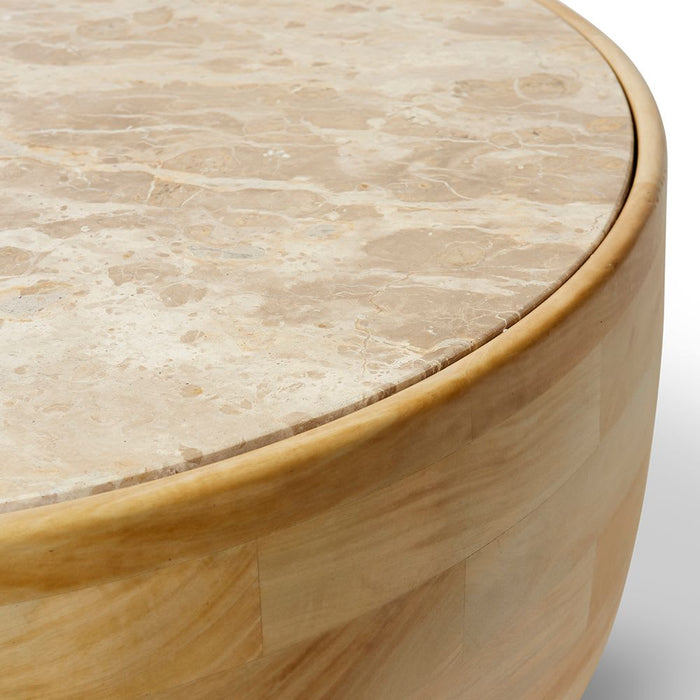 Gazali Coffee Table - Cream/Natural, 45cm (H)