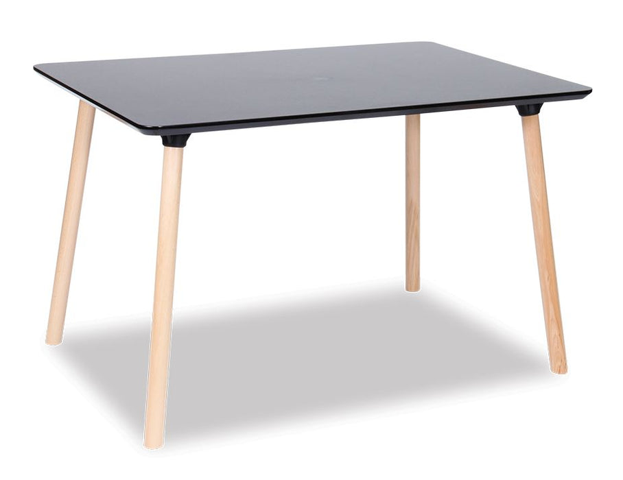 Massa Table - 120x80cm - Natural Legs - Black Top