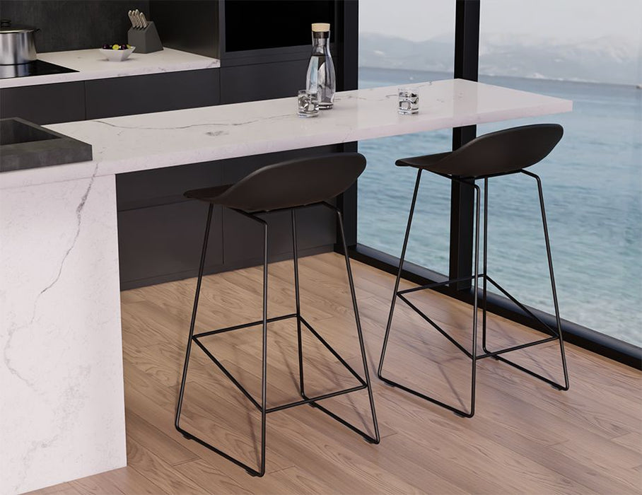 Pop - Black Frame and Black Shell Seat - 75cm Commercial Bar Height