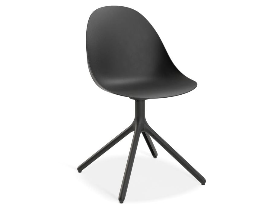 Pebble Chair Black with Shell Seat - Swivel Base