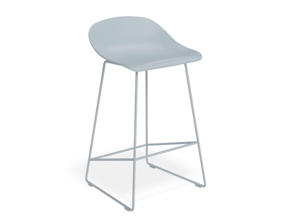 Pop Stool - Powder Blue Frame and Shell Seat - 65cm Kitchen Bench Seat Height