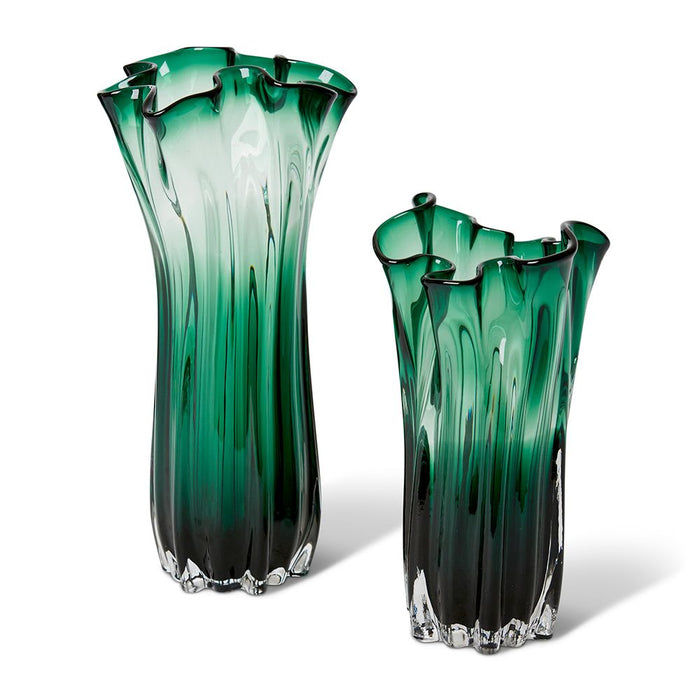 Timberly Vase - Green, 30cm (H)