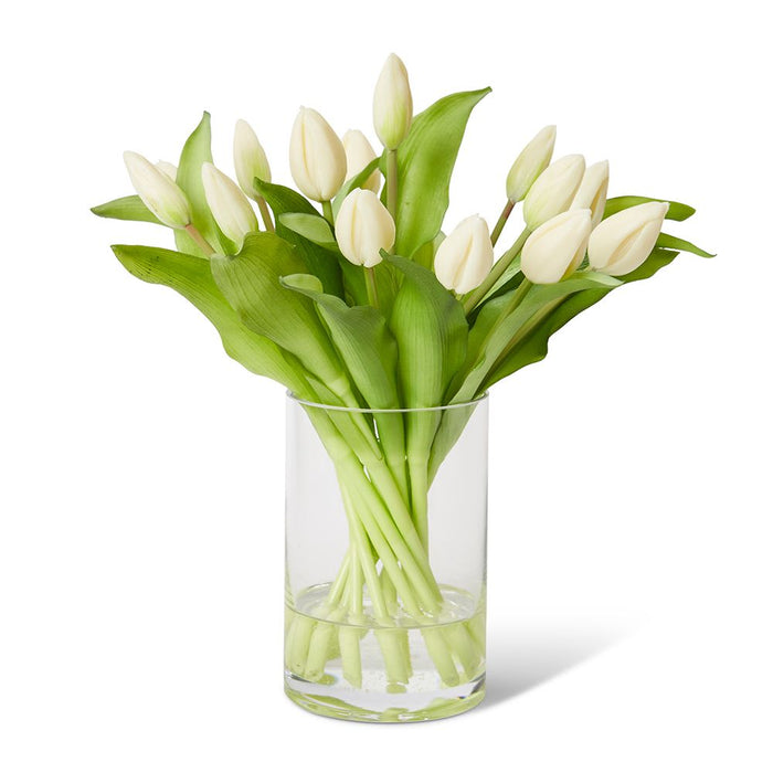 Tulip Bud White - White/Clear, 31cm (H)