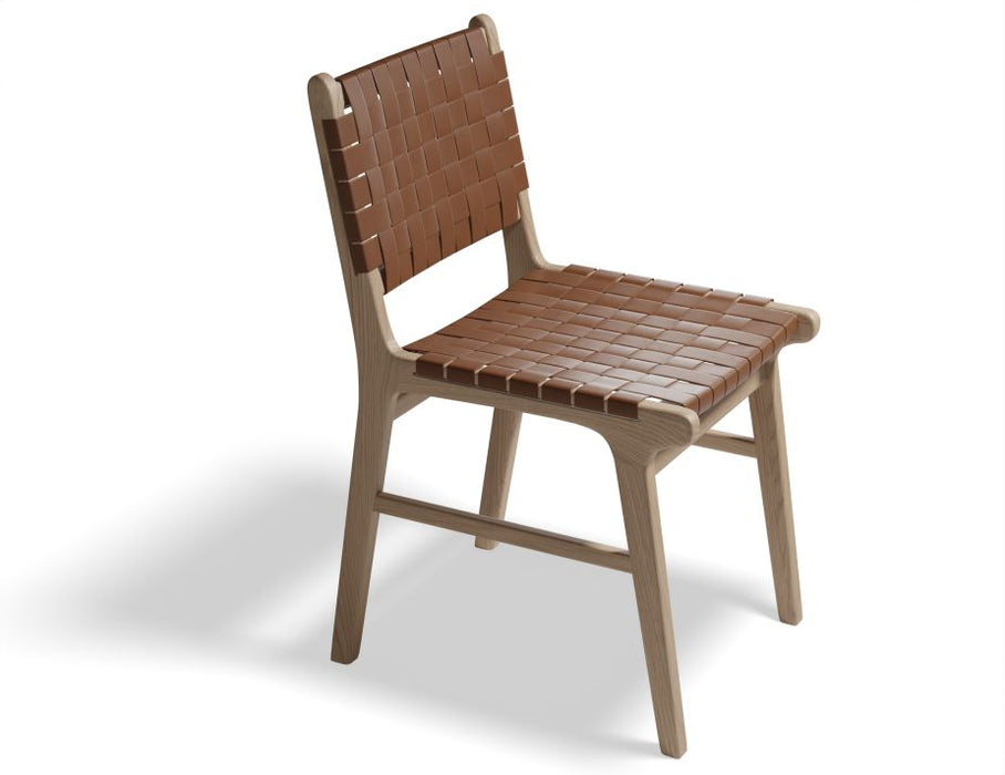 Brooklyn Dining Chair - Woven Cognac Seat /Natural Frame