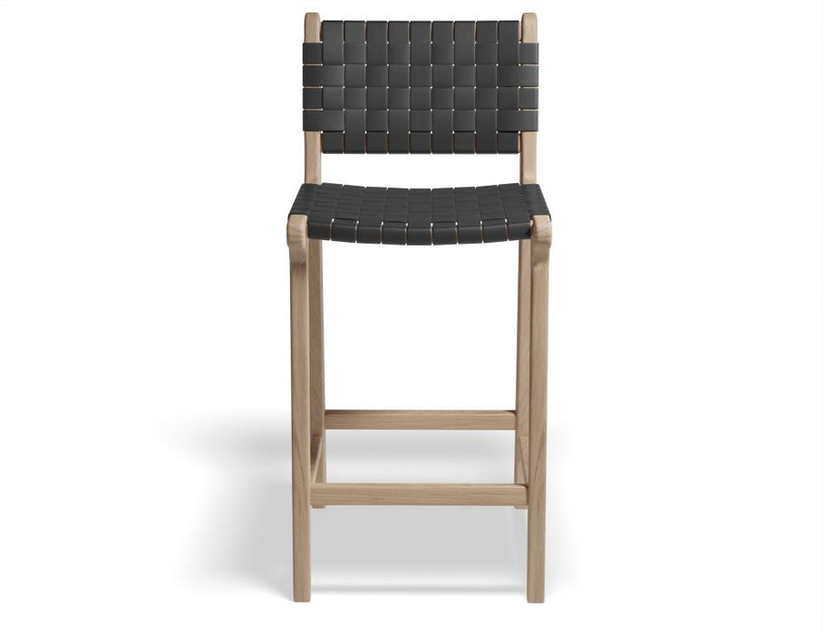 Brooklyn Bar Stool - Woven Black Seat / Natural Frame