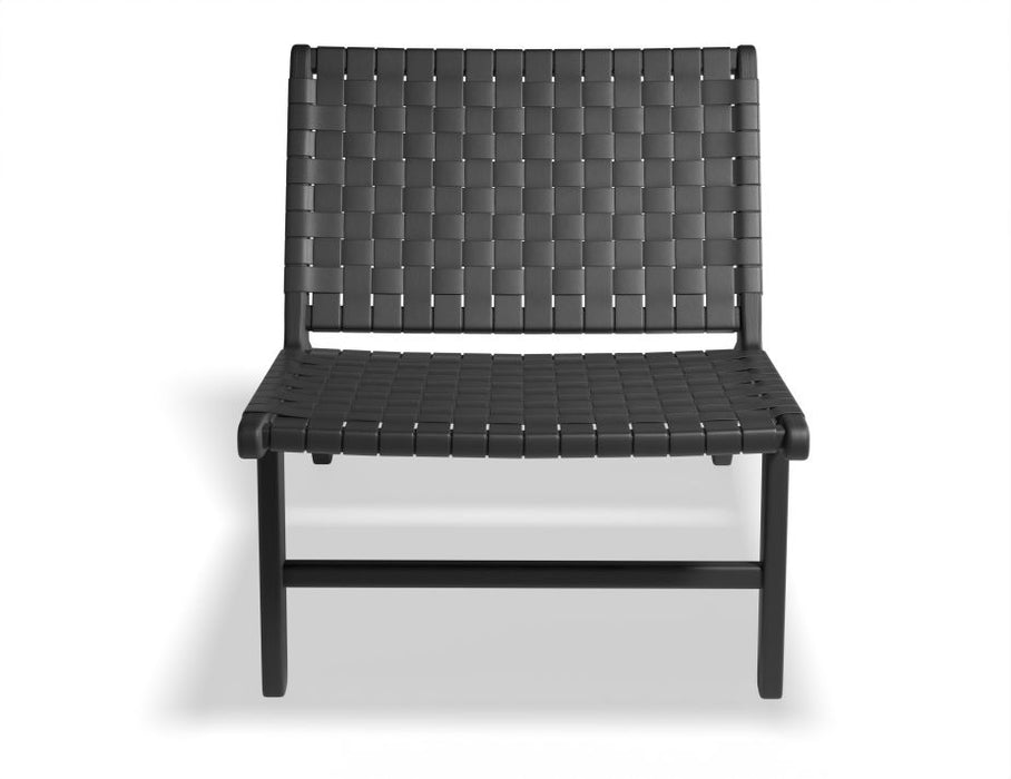 Brooklyn Lounge Chair - Woven Black Seat / Black Frame