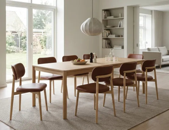 Oskar Dining Chair - Natural - Retro Brandy PU, Leather