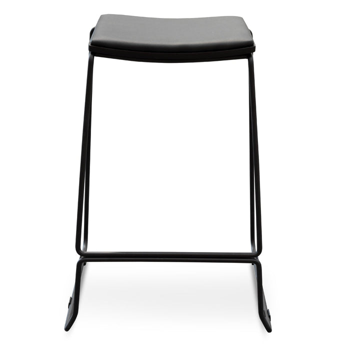 CBS2455-NH Black PU Bar Stool - Black Frame