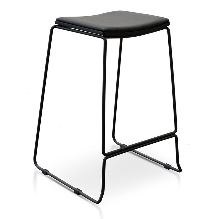 CBS2455-NH Black PU Bar Stool - Black Frame