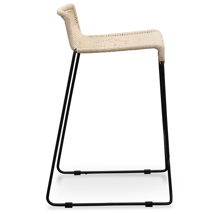 CBS2469-NH Bar Stool With Natural Cord Seat - Black Frame