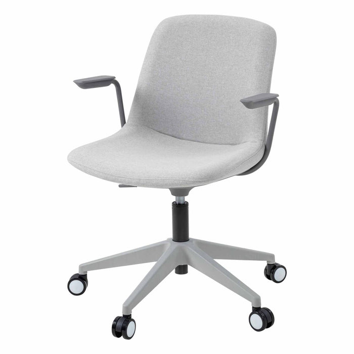 Vista Swivel Chair fully upholstered, white frame, castor base