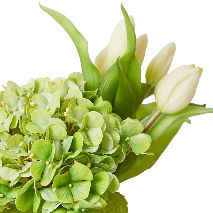 Hydrangea Tulip Mix - Green White/Clear, 29cm (H)