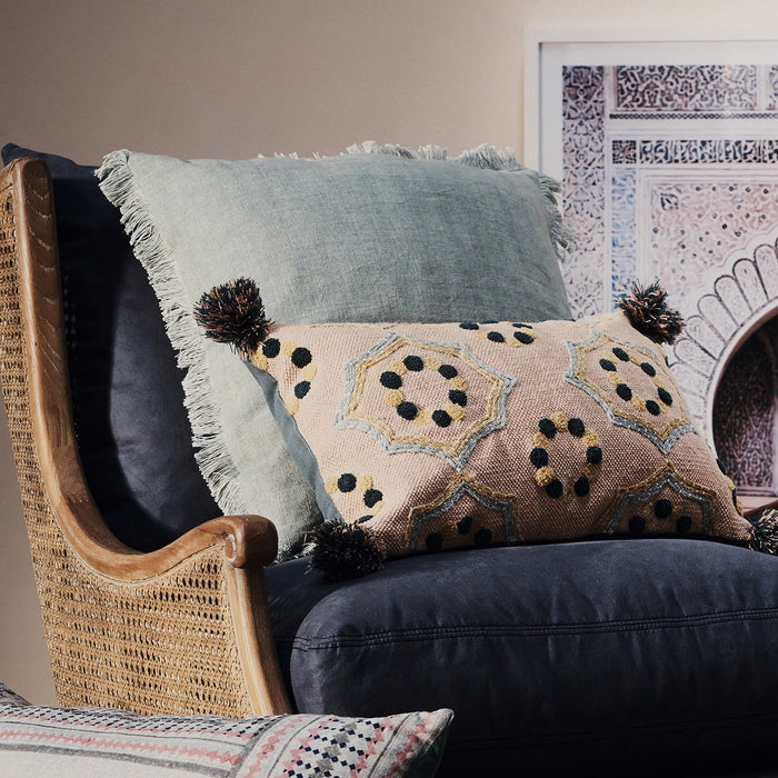 Indira Minty Fringe Cushion Cover 50x50