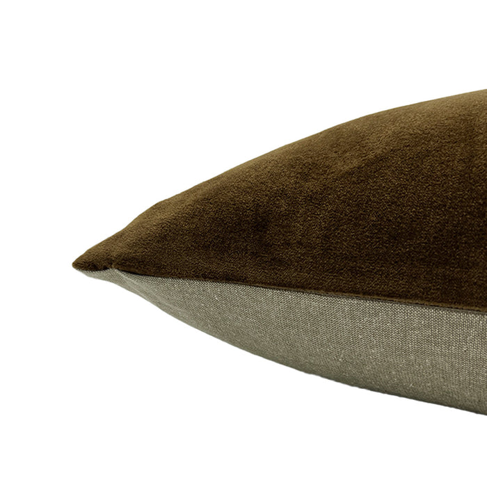 Classic Rect Velvet Cushion Cover Walnut 40x60