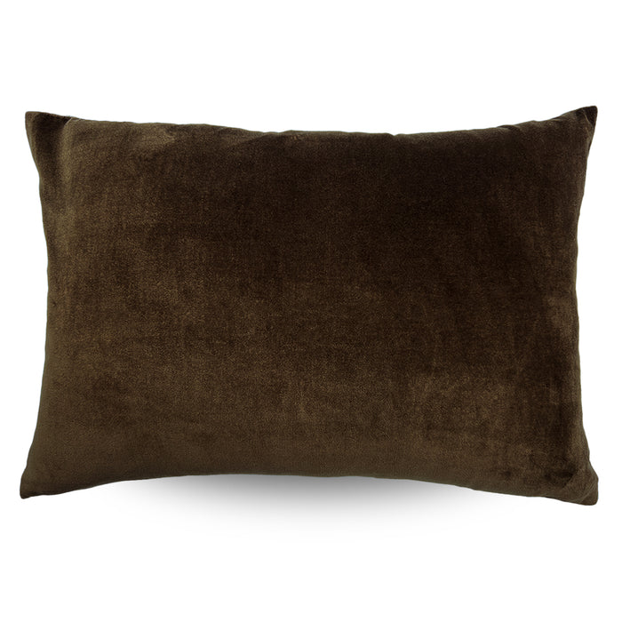 Classic Rect Velvet Cushion Cover Walnut 40x60