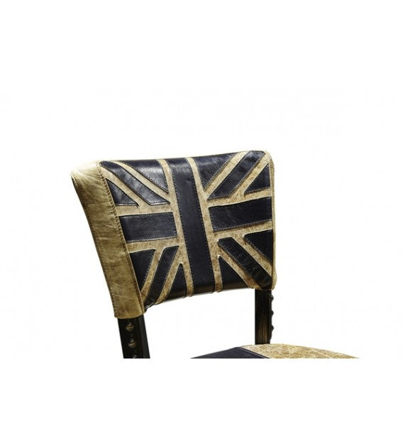 Vintage Leather Union Jack Dining Chair